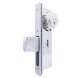 elox Storefront Swinging Narrow Stile Aluminum Door Mortise Deadbolt Lock, Swinging Deadbolt, Double Keyed Zinc Cylinder & 4 Keys, 1-1/8" Backset, in Aluminum Finish