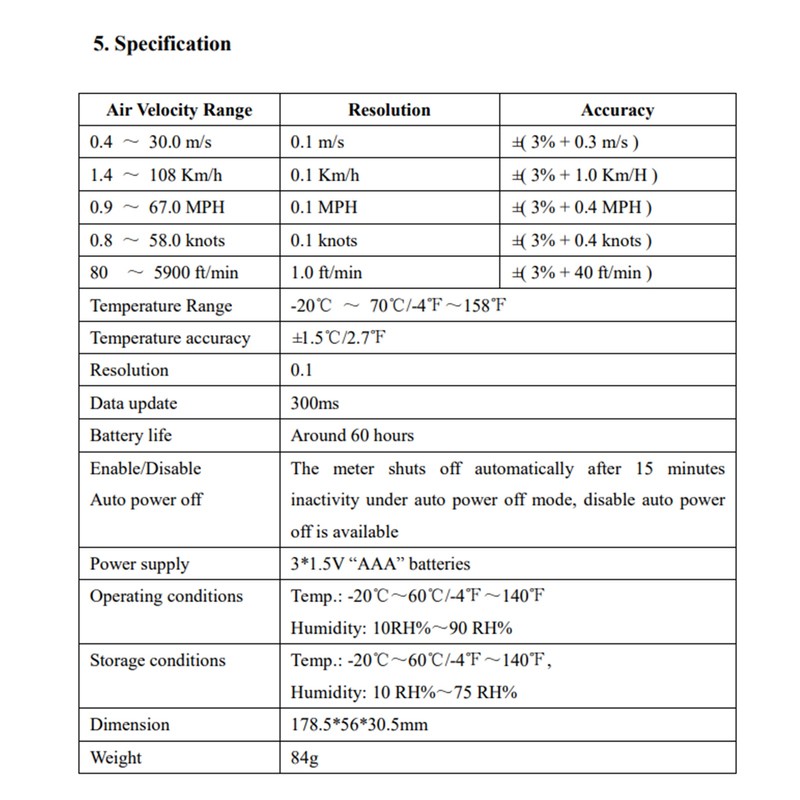 MT‑915 Mini Digital Anemometer LCD Handheld Wind Speed Gauge Meter