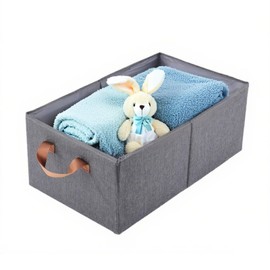 Ruucy Foldable Storage Box, Clothe Storage Box Fabric Boxes with Handles, Fabric Storage Basket for Shelves, Wardrobe Storage Organisers for Clothes, Toys (36x20x17 cm, Small)