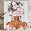 MESHELLY Black Girl Shower Curtain 60Wx72H Gray Pink Shower Curtain