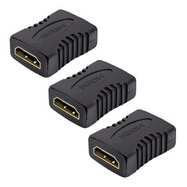 JBSTK 3 x HDMI to HDMI Coupling Adapter/HDMI Female to HDMI Female Extension Gold-Plated Contacts 1080p Full HD Black