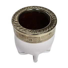 thebmate - Taza de té de cerámica hecha a mano en Uruguay, mate imperial (blanco)