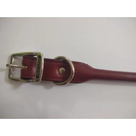 Hamilton  Rolled Leather Dog Collar 1" x 26" - Large NEW  Burgundy Brown    T4