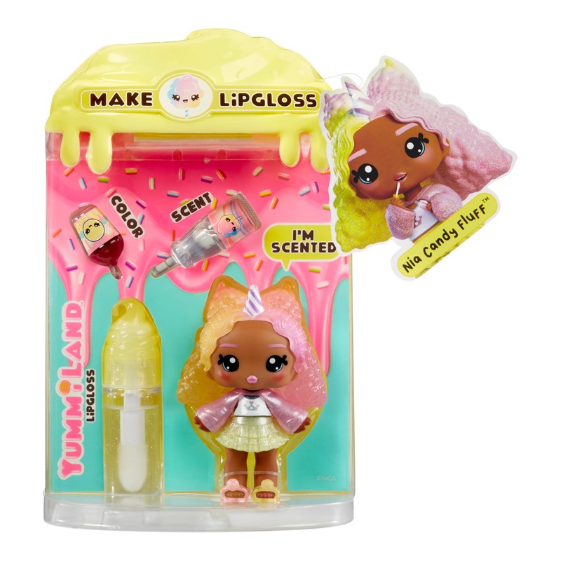 Yummiland Lip Gloss Doll - Nia Candy Fluff - Includes