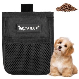 Ezranova Small Dog Treat Bags, Black and Camouflage Color Dog Treat Pouch with Waist Belt Clip Oxford Cloth for Dog Training (black)