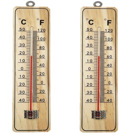 Wall Thermometer for Indoor and Outdoor Use [Pack of 2] Measure Room Garden Greenhouse Office Temperature Measures Fahrenheit and Centigrade
