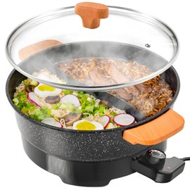 Hot Pot Electric - Portable Electric Hot Pot Cooker - Hot Pot Electric with Divider - Chinese Hot Pot, Shabu Shabu Hot Pot - Versatile Hot Pot Cookware - Hot Pot by Rolka