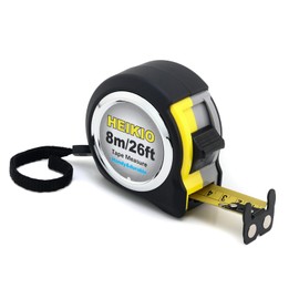 HEIKIO Tape Measure 8M/26FT, Double-sided Metric and Inch Scale with Fractions, Retractable Measuring Tape with Magnetic Hook and Double Stop Buttons