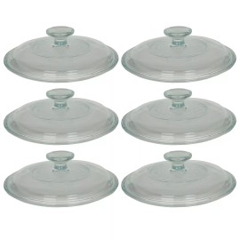 Corningware G-5C Clear Round Fluted Glass Replacement Lid Cover (6-Pack)