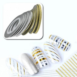 Glitter Nail Art Striping Tape Nail 1mm Silver BL06648 100ea