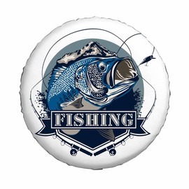 Bass Fish Spare Tire Cover 15 inch Wheel Jump Bass Fishing Hunting Camping Protectors Weatherproof Universal for Trailer Tire Cover Rv SUV Truck Camper Travel Trailer