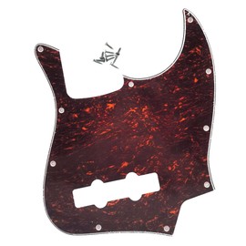Dopro Jazz Bass J Bass Pickguard Fits USA/Mexican 4 String Fender Jazz Bass Red/Black Tortoise