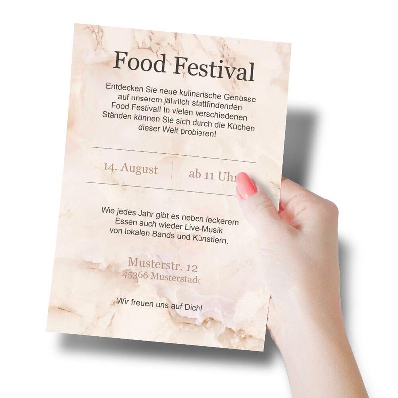 Letter Paper Marble & Structure Marble Terracotta DIN A5 Format