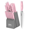 hecef Kitchen Knife Block Set, 14 Pieces Knife Set with
