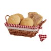 Premier Housewares Rectangle Willow Basket with Gingham Lining - Red
