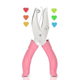 Fabselection 1PCS Hole Punch,Small Mini Tiny Shaped Love Metal Single Handheld Hole,Paper Punch Punchers with Soft-Handled,for DIY Craft Paper Tags Clothing Ticket Scrapbook Tool (Love Shaped)