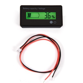 fosa GY-6D Battery Monitor, Digital Battery Capacity Tester, 12V 24V 36V 48V Voltage Meter Tester Voltmeter Monitor, Waterproof Green Backlit LCD Display Battery Power Indicator Panel