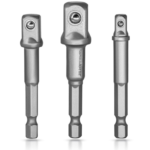 S&R Socket Adapter Set, 3-Part Socket Spanner Set – 1/4-inch,
