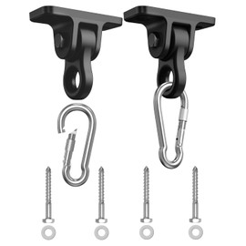 ITCPRIM 3800lb Capacity Heavy Duty Swing Hangers Wooden Porch Swing Hanging Kit Fixed Swing Aerial Yoga Hanging Chair Indoor Outdoor Corrosion Resistant Aluminum Alloy Swing Brackets (2 Pack Black)