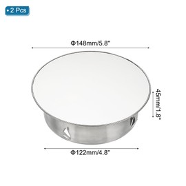 PATIKIL Chimney Hole Cap, 2 Pcs 148mm(5.8 Inch) Adjustable Round Stainless Steel Flue Hole Cover Stove Pipe Cap Pipe Cover for Kitchen Balcony Sewer, Silver Tone