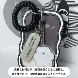 EsiFare Card Holder, Double-Sided Clear Transparent Pass Case, 2-Piece Set, ID Holder Case, Cute, with Key Holder, Plastic Card Case, Card Cover, Slim, Waterproof, Employee ID, Business Card, Bus Card