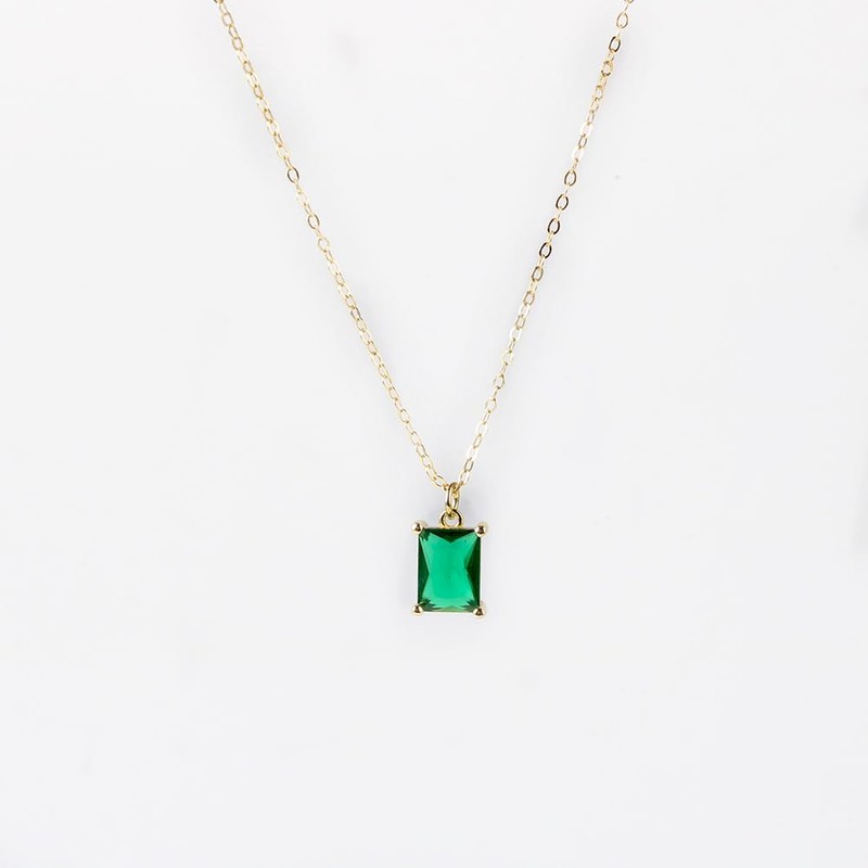 SIMPLÍ BASIC 925 Sterling Silver Emerald Cut Necklace | 8mm