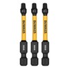 DEWALT FLEXTORQ Square #2 Bits 3Pk, Robertson 1/4 x 2-1/4in