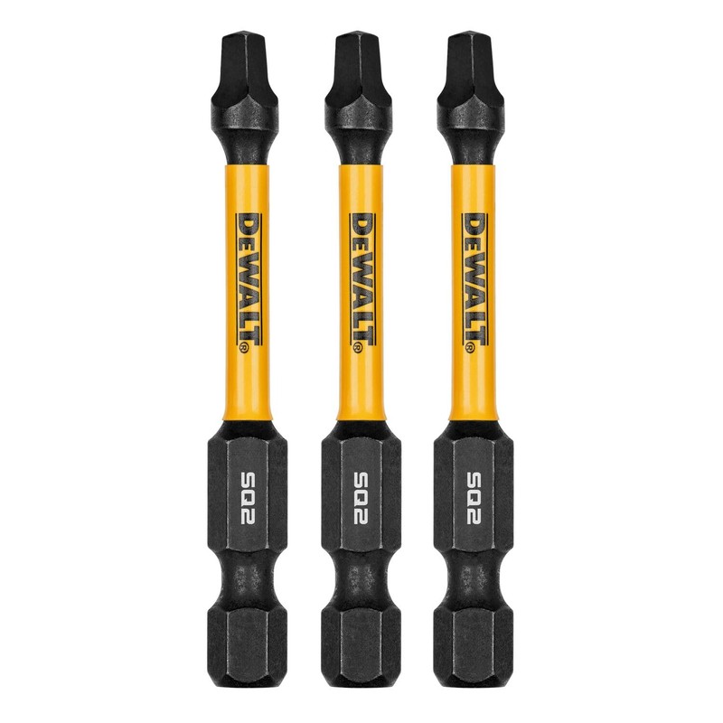 DEWALT FLEXTORQ Square #2 Bits 3Pk, Robertson 1/4 x 2-1/4in