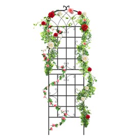 Newtay Giant Trellis for Climbing Plants, 108'' x 30'' Large Heavy Duty Rustproof Metal Vine Plant Trellis with Black Coating for Outdoor Climbing Plants Vegetables Support(Elegant Style)