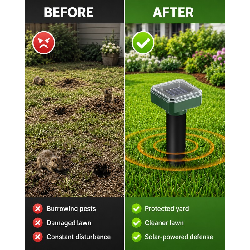 2-Pack Solar Sonic Garden Stakes for Outdoor Use – IP44