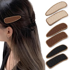 CURASA Rhinestone Snap Hair Clips 6PCS Water Drop & Rectangle Hair Barrettes Non-Slip Duckbill Hairpins Y2K Cute Hairclip Elegant Gold Crystal Edging French Neutral Hair Accessories