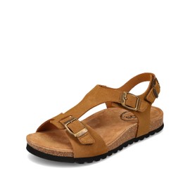 Taos Footwear Women's MVP Camel Suede Sandal 6 (M) US