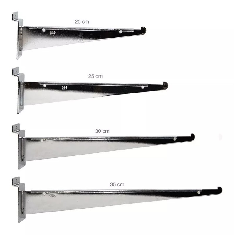 Exhivit Mensula Gancho Panel Ranurado Blister 20 Cm Paq. 8