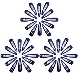 Topkids Accessories 36pc Snap Clips 5cm / 2" Hair Clip Hair Snap Clips Hair Pins Snap Hair Clips Hair Ties Snap Hair Clips Hair Accessories for Women & Hair Accessories for Girls (Navy Blue)