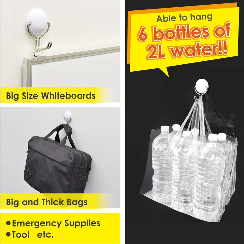 Magx MZR-12W-CT Zero Slide Magnetic Hook, Large, White, 2.0 inches