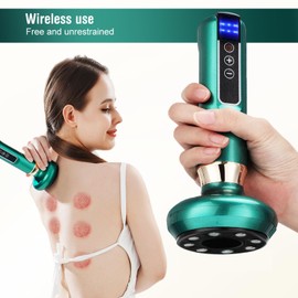 cenlomat Handheld Anti Cellulite Massage Tool,Cellulite Massager Electric Fat Remover with 12 Suction Modes,Rechargeable & Cordless,Intelligent Cupping Massager for Arms,Legs,Back Used at Home,Green