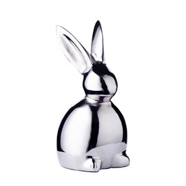 EDZARD Louis Rabbit Figurine (Height 13 cm) Nickel-Plated Aluminium Decorative Bunny Easter Decoration Table Decoration for Easter