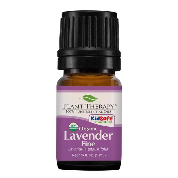 Plant Therapy Lavender Fine Organic 5 mL (1/6 oz) 100% Pure,Undiluted, Therapeutic Grade