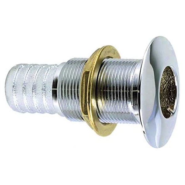 Perko 0350006ADPC Thru-Hull Connection (Chrome Plated Bronze, Use with 1-1/8" Hose)