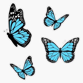 MAGNET blue butterflies package Magnet Vinyl Magnetic Sticker 20 mil - Size 5"