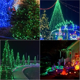LAMPHOME 33ft Christmas Decorative St. Patrick's Day Mini stringLights, 100 LED Transparent Wire Fairy Starry String Lights Plug in, 11 Lighting Modes for Indoor Outdoor Xmas Tree (Green)