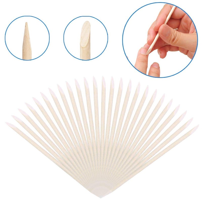 BTYMS 1000 Pcs Orange Wood Sticks 4.5 Inch Cuticle Pusher