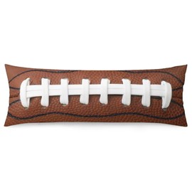 American Football Body Pillow Cover Rugby Leather Lace Fun Traditional Sport Ball Long Pillow Case with Zipper Decorative Soft Bedding Pillowcase Rectangle Cushion Pillow Case for Bedroom,Sofa,20"x54"
