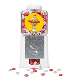 M&M’S WORLD Yellow Character Heart Dispenser 1lb of Chocolate Candies with I Love You Icons Sweet Gift for Valentine's Day Anniversary or Just Because