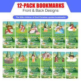 NewEights NewEights The Little Children of God Christian Quotes Bookmarks (2-Sets X 6 Cards) – Daily Motivational Card Set – Collection Set Book Page Clippers – Ideal for Church Events