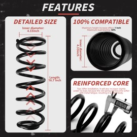 929-913 Rear Heavy Duty Coil Springs Compatible with 2009-2018 Ram 1500 2WD 4WD,Provide Extra 50% Load Capacity