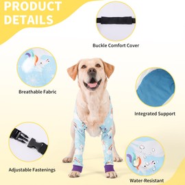 LovinPet Dog Elbow Protector Anti-Licking Elbow Sleeve, Adjustable, Comfortable & Durable Front Leg Guard for Medium to Large Dogs, Prevents Licking and Chewing,Dog Sleeve,Dog Leg Sleeve,Blue