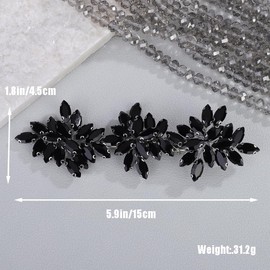 Rumtock Black Hair Clip Wedding Bridal Handmade Hair Comb Sparkle Silver Headpiece (Black)