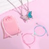 HDGSAFD 2 x Butterfly Bracelets, 2 x Butterfly Necklaces, 1