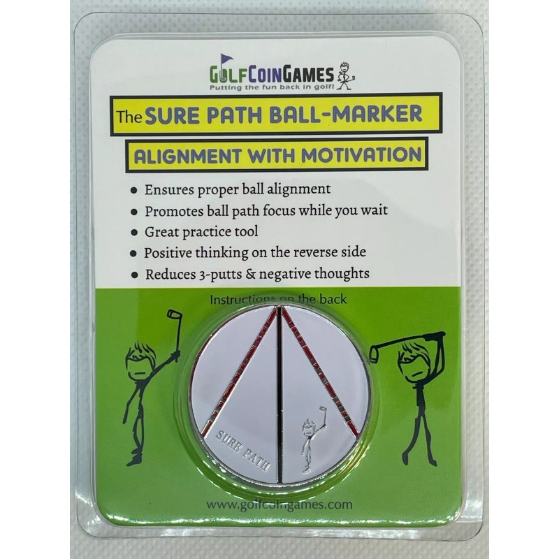 Golf Putting Aid - The Sure Path Ball-Marker (Alignment with